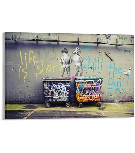 Amazon.co.jp: バンクシー 1+1=ハート フレーム付き ポスターaoipro